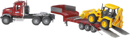 Camion porte-engins MACK GRANITE avec tractopelle JCB – Image 3