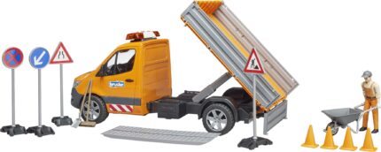 Camionnette de chantier MERCEDES Sprinter avec personnage et accessoires de chatniers – Image 3