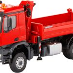 MERCEDES Arocs 4x4 avec grue de chargement et benne basculante, rouge