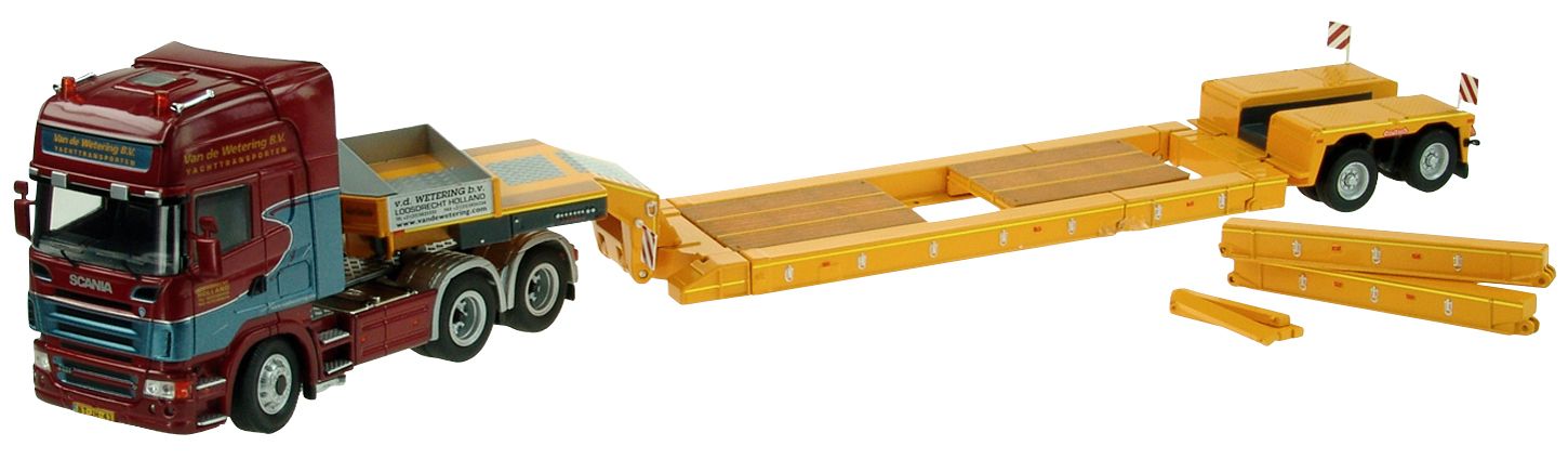 SCANIA R 6x4 avec porte-engins extensible NOOTEBOOM, Edition Spéciale VAN DE WETERING - Le prix de cet article n'a pas encore été défini. La date réelle de disponibilité de l'article n'est pas encore – Image 1