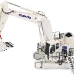 KOMATSU PC1250-11 Pelle sur chenilles avec atache rapide et accessoires adaptables, Excavatrice, Blanche