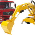 Camion benne MAN avec avec pelleteuse sur roues LIEBHERR