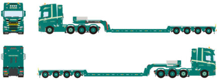 SCANIA R Highline 8x4 avec remorque porte-engins 4 essieux – Image 5