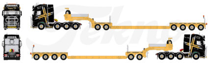 VOLVO FH Globetrotter 8x4 avec remorque porte-engins 2+4 essieux – Image 5