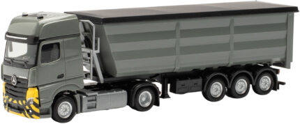 MERCEDES Actros L 4x2 avec remorque benne 3 essieux, gris