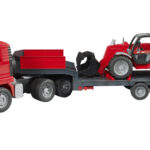 Camion porte-engins MAN TGA avec chargeur télecopique MANITOU