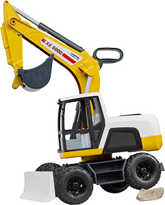 Pelleteuse sur roues, blanc et jaune – Image 6