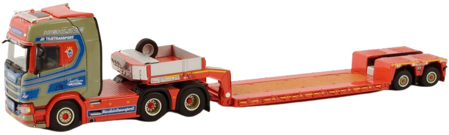 WSI01-3725 SCANIA R Highline 6x2 avec remorque porte-engins 2 essieux – Image 1