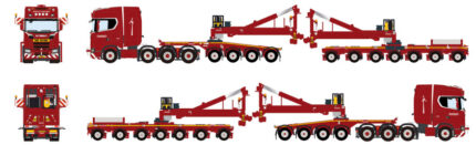 SCANIA S Highline 8x4 avec remorque porte-tubes à éolienne 4+7 essieux – Image 5