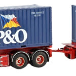 SCANIA 143 8x2 porteur et remorque plateau avec 2 container 2 pieds