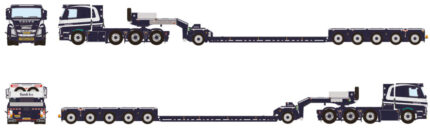 VOLVO FM4 Sleeper Cab 8x4 avec remorque porte-engins 1+5 essieux – Image 5