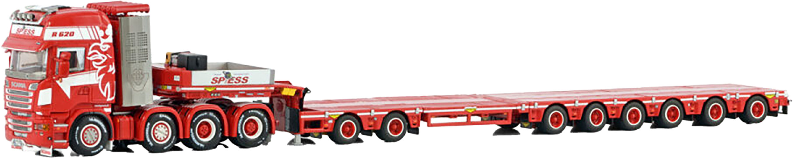 WSI01-4162 SCANIA Streamline Topline 8x4 avec remorque porte-engins BROSHUIS 2+6 essieux – Image 1