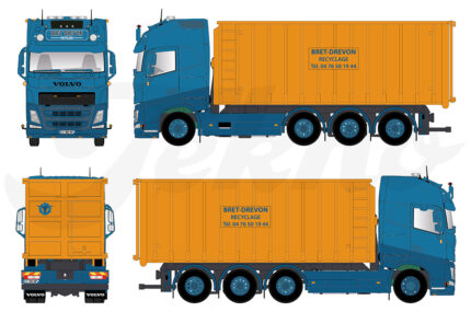 VOLVO FH4 Globetrotter XL 6x4 porteur amplirol avec container 40 m3 – Image 5