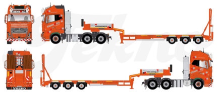 VOLVO FH4 Globetrotter XL 6x4 avec remorque porte-engins 3 esieux – Image 5