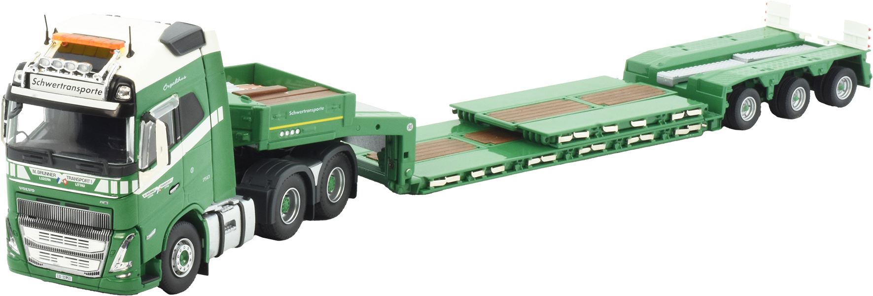 TEKN85409 VOLVO FH5 Globetrotter XL 6x2 avec remorque porte-engins 3 essieux – Image 1