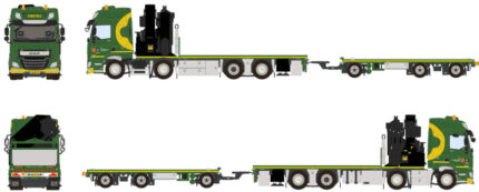 DAF CF SC 8x2 porteur avec grue PALFINGER 65002 et remorque plateau ZWATRA – Image 5
