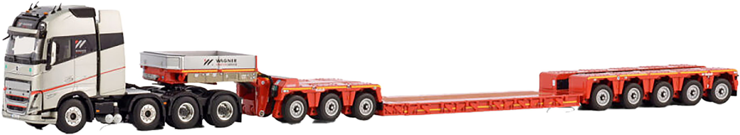 WSI01-4272 VOLVO FH5 Globetrotter XL 8x4 avec remorque porte-engins 3+5 essieux – Image 1