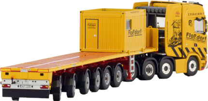1/50 SCANIA S High 8x4 avec remorque plateau 6 essieux et container 10 pieds – Image 3