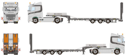 VOLVO FH5 Sleep Cab 4x2 avec remorque porte-engins 3 essieux – Image 5