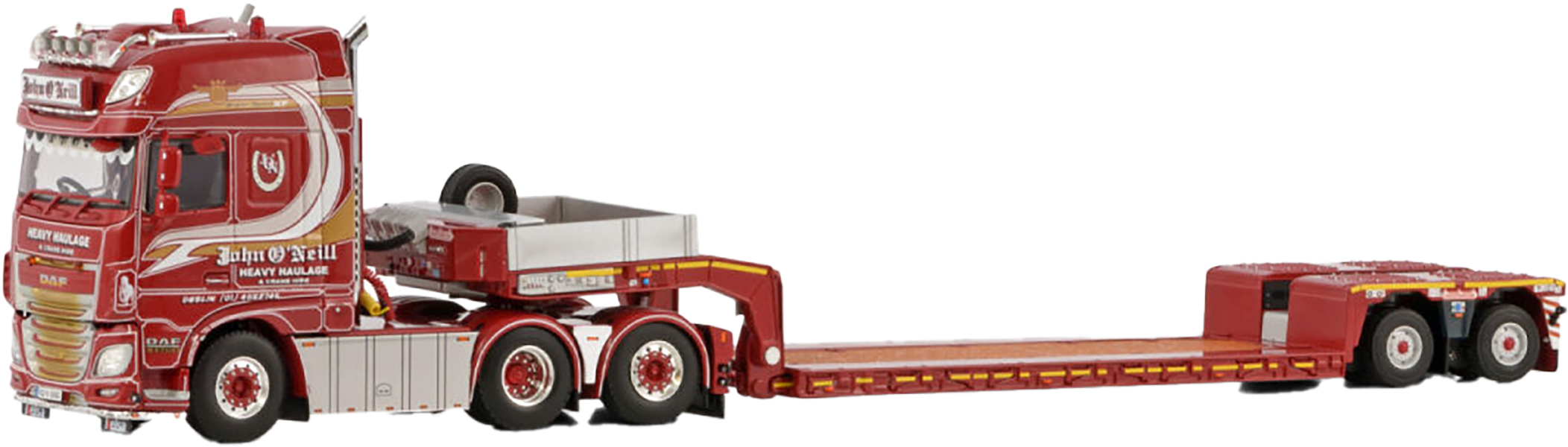 WSI01-4451 DAF XF Super Space Cab 6x2 avec remorque porte-engins 2 essieux – Image 1