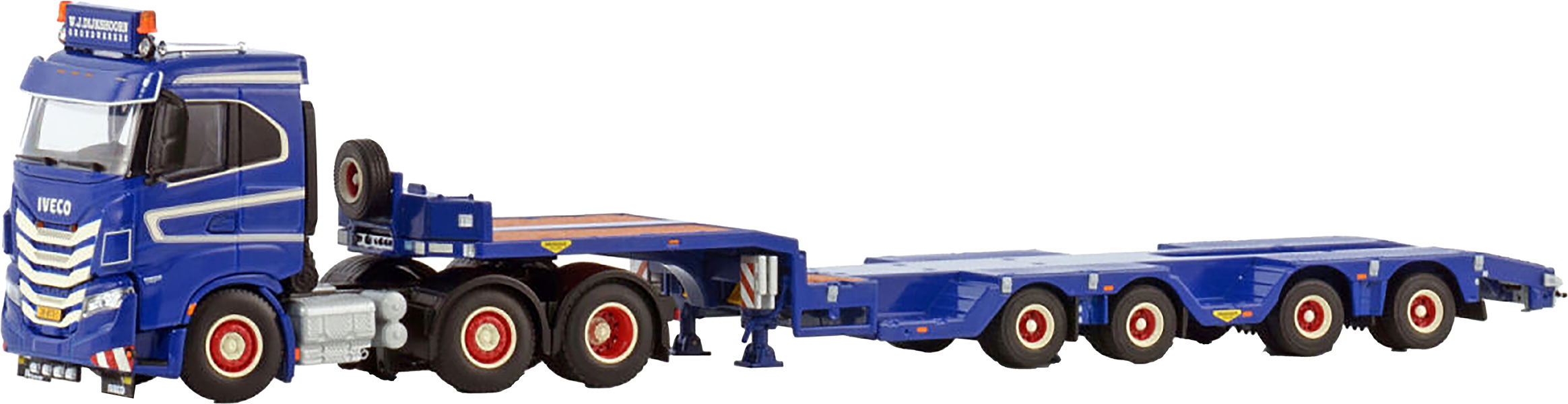 WSI01-4468 IVECO S-WAY AS Low 6x2 avec remorque porte-engins 4 essieux – Image 1