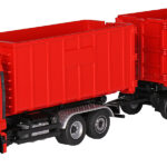 MAN TGX GM 6x2 porteur et remorque ampliroll avec 2 containers, rouge