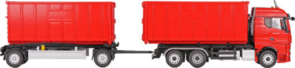 MAN TGX GM 6x2 porteur et remorque ampliroll avec 2 containers, rouge – Image 2