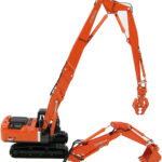 HITACHI Zaxis 350-3 Pelle sur chenilles avec bras de démolition et bras rétro