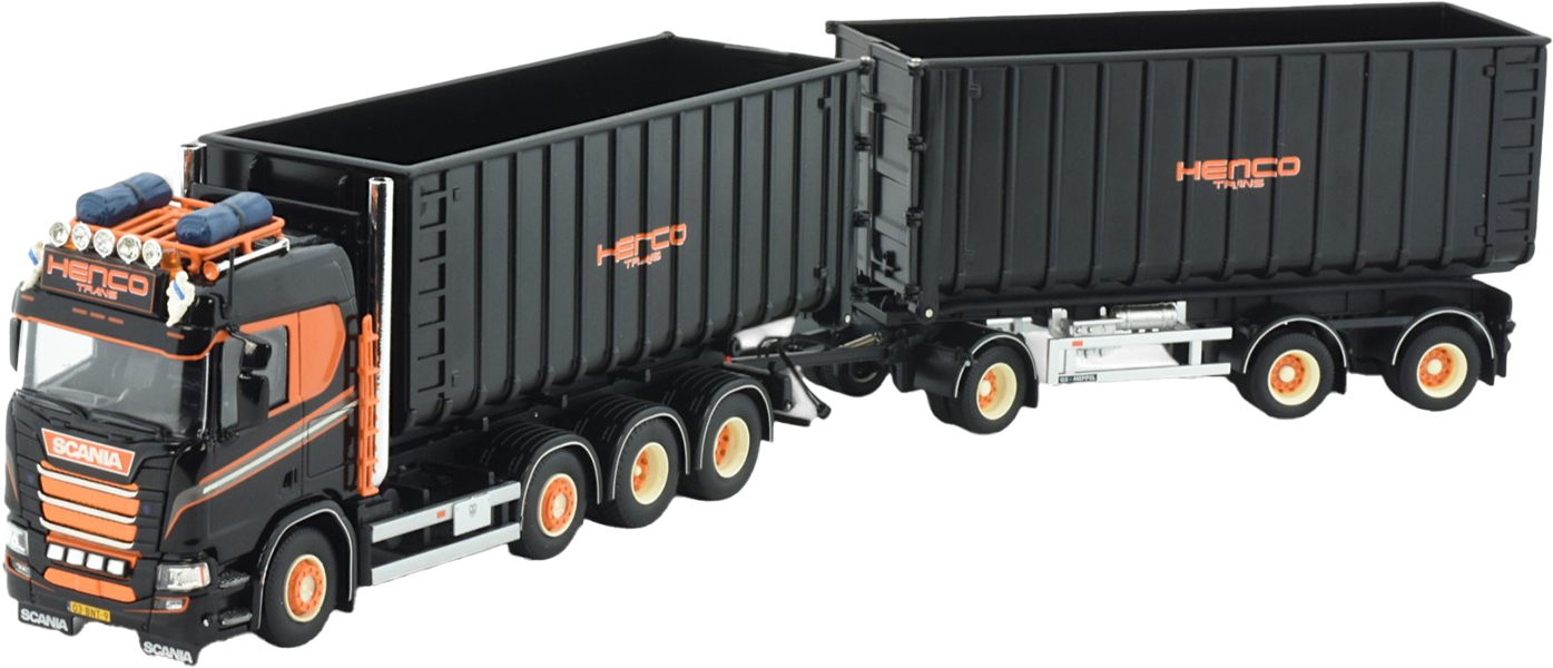 TEKN85231 SCANIA R Top 6x2 combiné porteur et remorque ampliroll avec 2 container 40m3 – Image 1