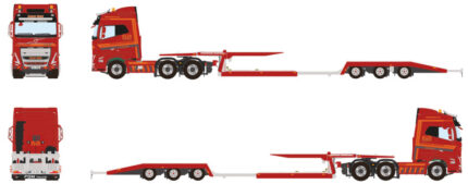 VOLVO FH5 Globetrotter 6x2 avec remorque porte-engins 3 essieux – Image 5