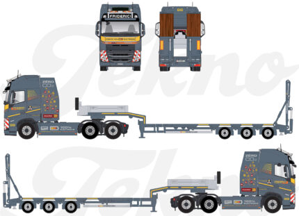 VOLVO FH5 Globetrotter Electric 6x2 avec remorque porte-engins 3 essieux – Image 7