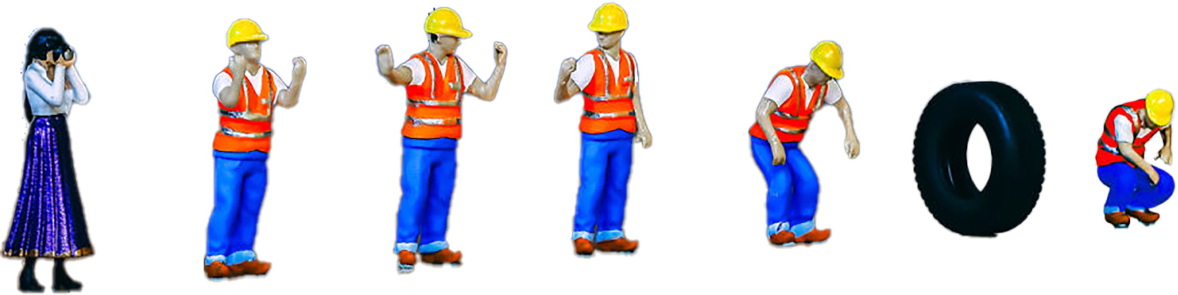 Stacked from 7 images. Method=B (R=8,S=4) Personage de chantier, 6 pièces – Image 1