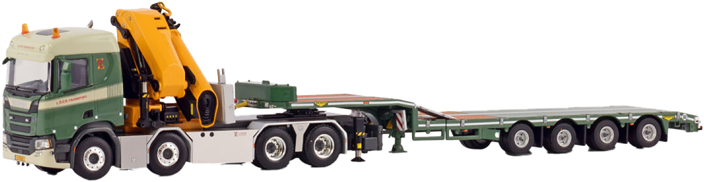 WSI01-4410 SCANIA R Normal 8x4 avec grue PALFINGER PK135.000 et porte-engins 4 essieux – Image 1