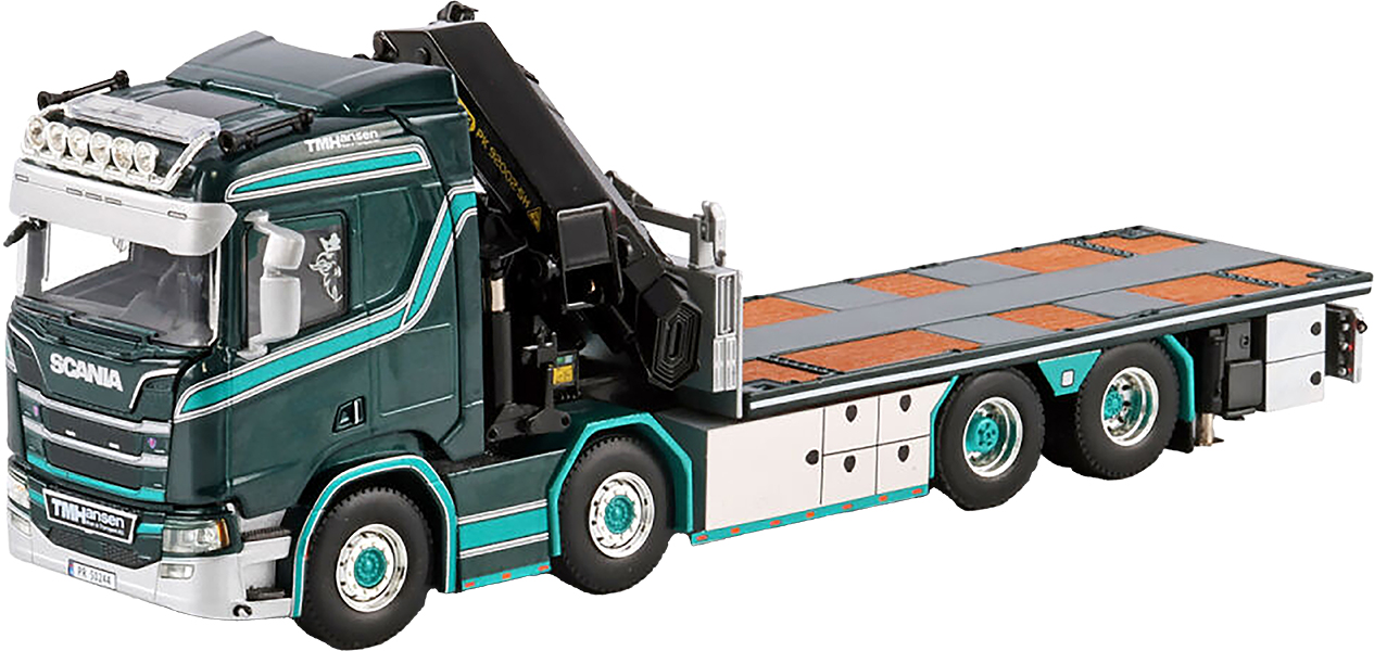 WSI01-4474 SCANIA R Normal 8x2 porteur plateau avec grue PALFINGER PK92002 – Image 1