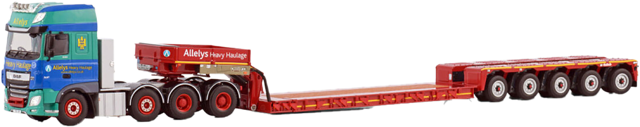WSI01-4496 DAF XF Super Space Cab 8x4 avec remorque porte-engins 5 essieux – Image 1