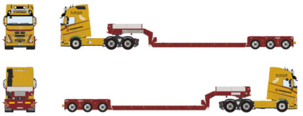 VOLVO FH5 Globetrotter XL 6x2 avec remorque porte-engins 3 essieux – Image 5