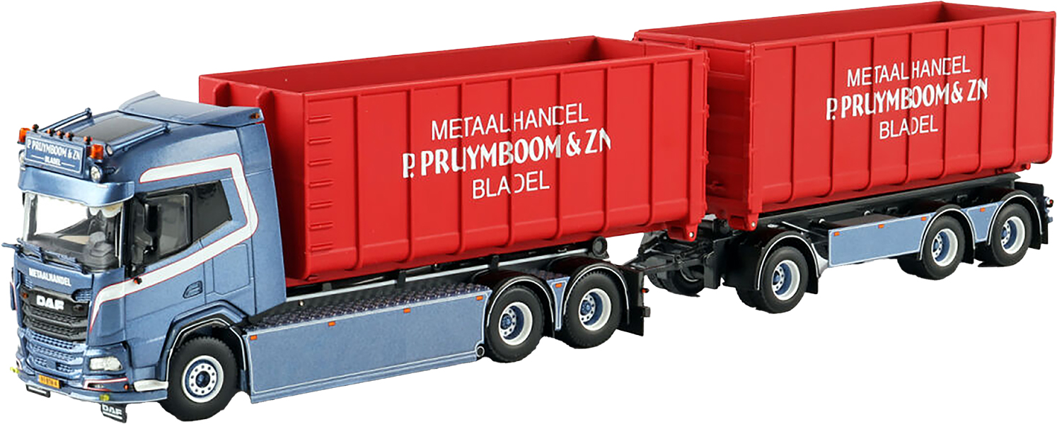 WSI01-4498 DAF XF 6X2 combiné porteur et remorque amplirol avec 2 containers 40m3 – Image 1