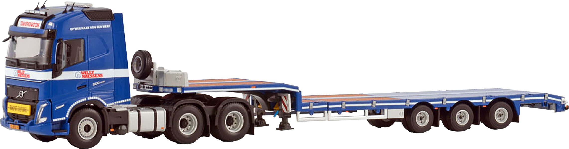 WSI01-4615 VOLVO FH5 Globetrotter 6x2 avec remorque porte-engins 3 essieux – Image 1
