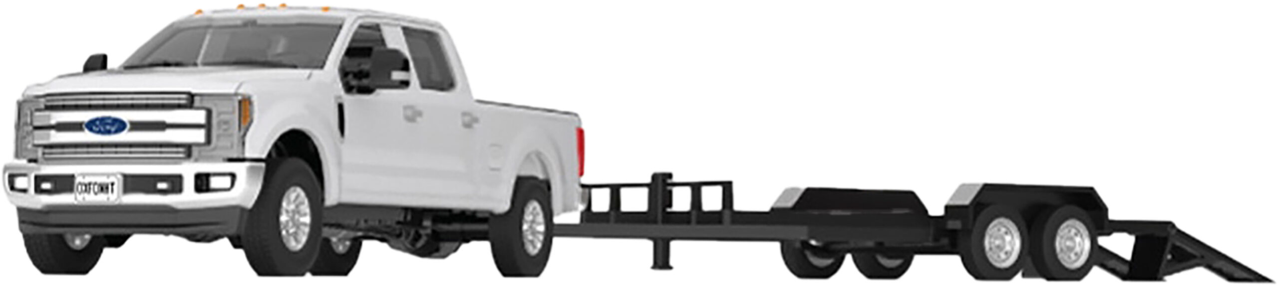 FIGE50-3418 FORD F250 Pick-up avec remorque plateau KOMATSU – Image 1