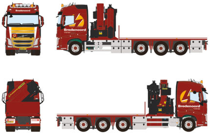 VOLVO FH4 Globetrotter 8x2 porteur plateau avec grue – Image 5
