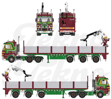 SCANIA Serie 3 6x2 avec remorque à briques 3 essieux – Image 3