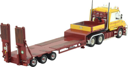 SCANIA T Torpedo 6x4 avec remorque porte-engins 3 essieux et rampes – Image 4