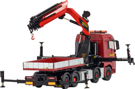 MAN TGX XLX 8x2 avec grue PALFINGER PK1650, rouge – Image 3
