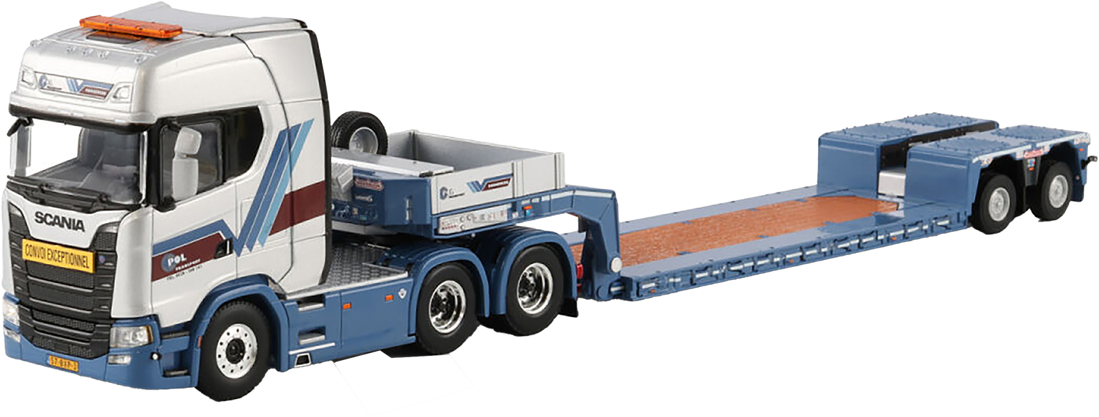 WSI01-4649 SCANIA S Highline 6x4 avec remorque porte-engins 2 essieux – Image 1