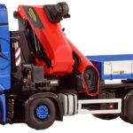 MERCEDES Arocs MP5 BigSpace  8x4 avec grue PALFINGER PK1650, bleu