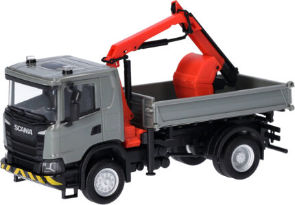 SCANIA XT17 4x2 porteur benne et grue, gris