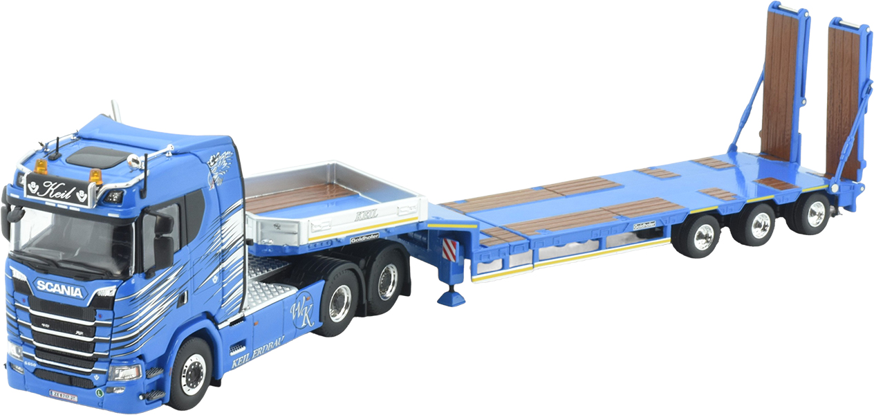 TEKN87113 SCANIA S Normal 6x4 avec remorque porte-engins à rampes 3 essieux – Image 1