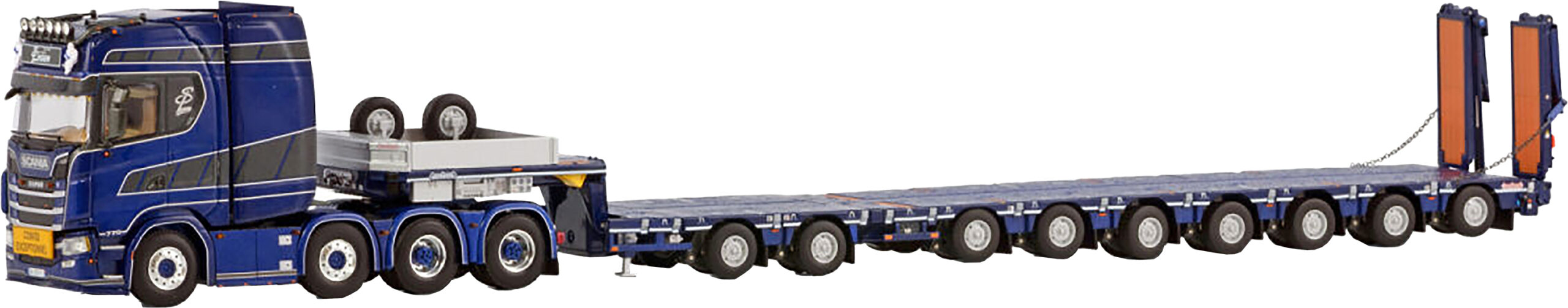WSI01-4145 SCANIA S High 8x4 avec remorque porte-engins à rampes 9 essieux – Image 1