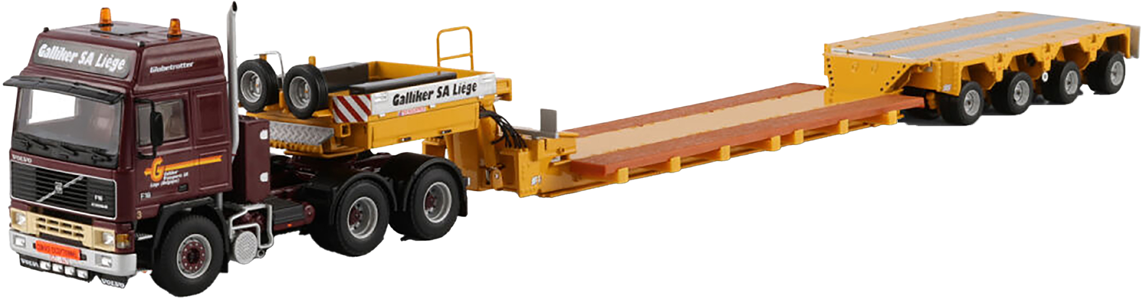 WSI01-4799 VOLVO F16 Globetrotter 6x4 avec remorque porte-engins 4 essieux – Image 1