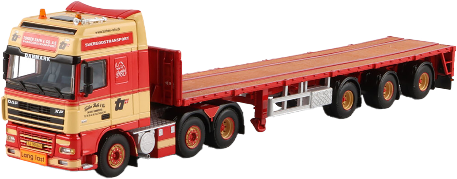 WSI01-4446 DAF XF95 Super Space Cab 6x2 avec remorque plateau 3 essieux – Image 1